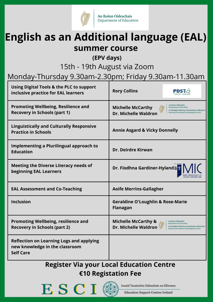 English as an Additional language EAL summer course 2